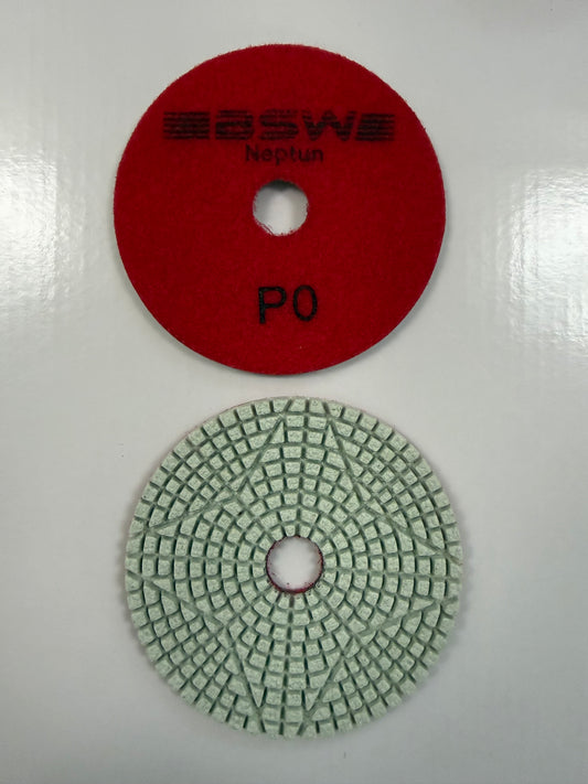 Neptun Nassschleifsatz 4 Stufen 0# – 3# Diamant Schleifpads 3 mm mit Sternstruktur