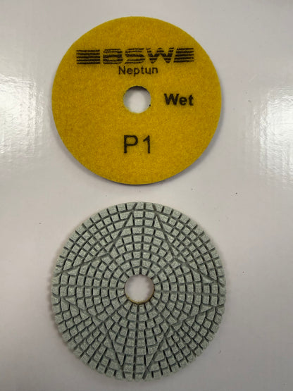 Neptun Nassschleifsatz 4 Stufen 0# – 3#  Diamant Schleifpads 3 mm mit Sternstruktur