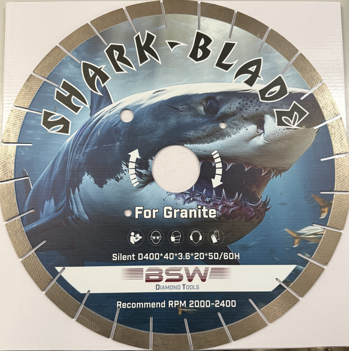 Sharkblade High-End Brückensägeblatt 400mm – extrem Schnell, Leise, Präzise, Langlebig für Granit und Quarzit